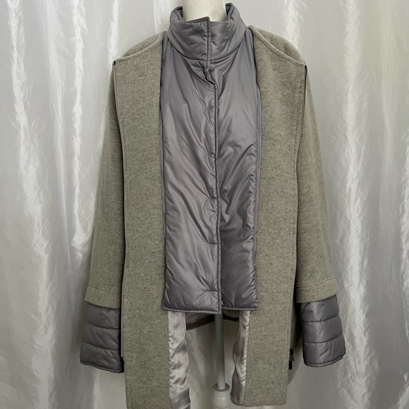 Cinzia Rocca Grey Alpaca Wool Short Coat With Nylon Insert - Picture 4 of 10